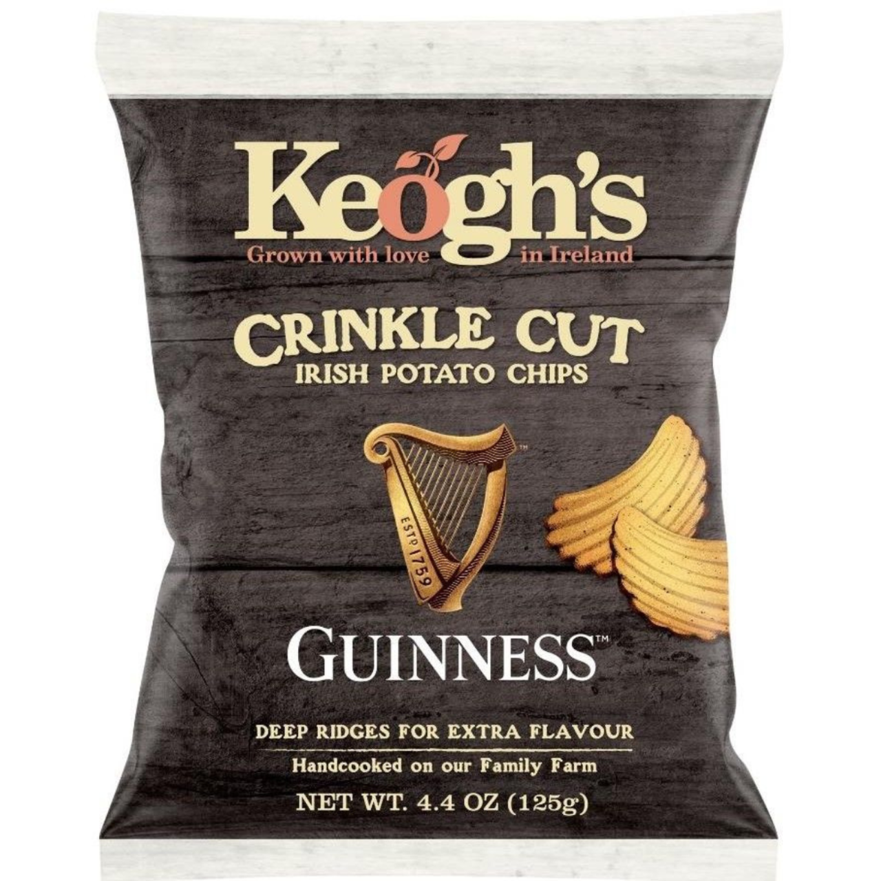 Keoghs Crinkle Cut Guinness Crisps -125g (4.4oz)