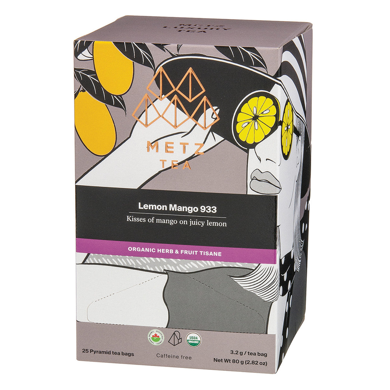 Metz Organic Lemon Mango Tea - 25 count