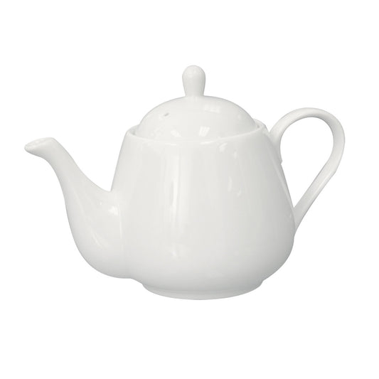 White porcelain teapot on a white background