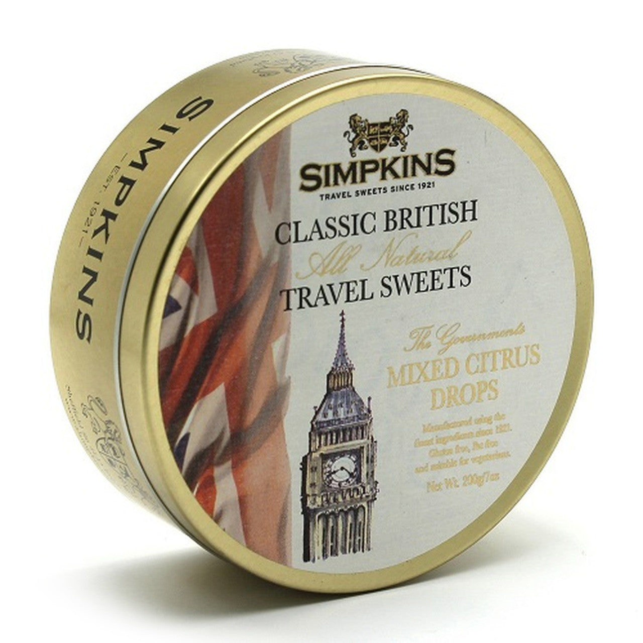Simpkin's Travel Sweets - Big Ben Design - Mixed Citrus Drops - 7oz. (200g)
