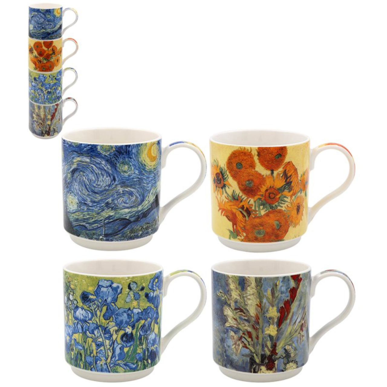 Vincent van Gogh Stacking Mugs Set of 4 - Image 1