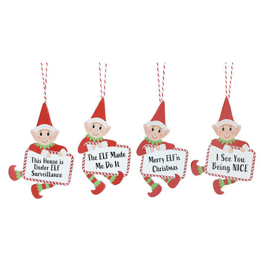 Elf Christmas Ornaments - Assorted