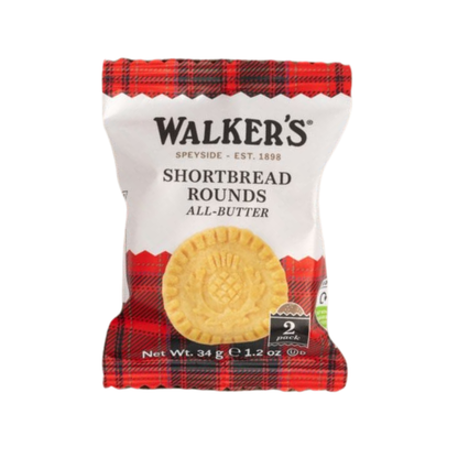 Walkers Pure Butter Shortbread Rounds - 1.2oz (34g) - Image 1
