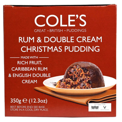 Cole’s Rum & Double Cream Christmas Pudding - 12.3oz (350g) - Image 1
