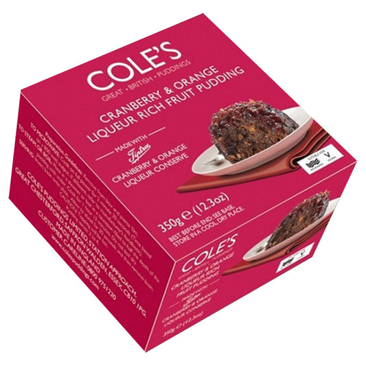 Cole's Cranberry & Orange Liqueur Rich Pudding - 12.3oz (350g) - Image 1