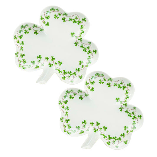 Set of 2 - Clover Vine Porcelain - Plate - Image 1
