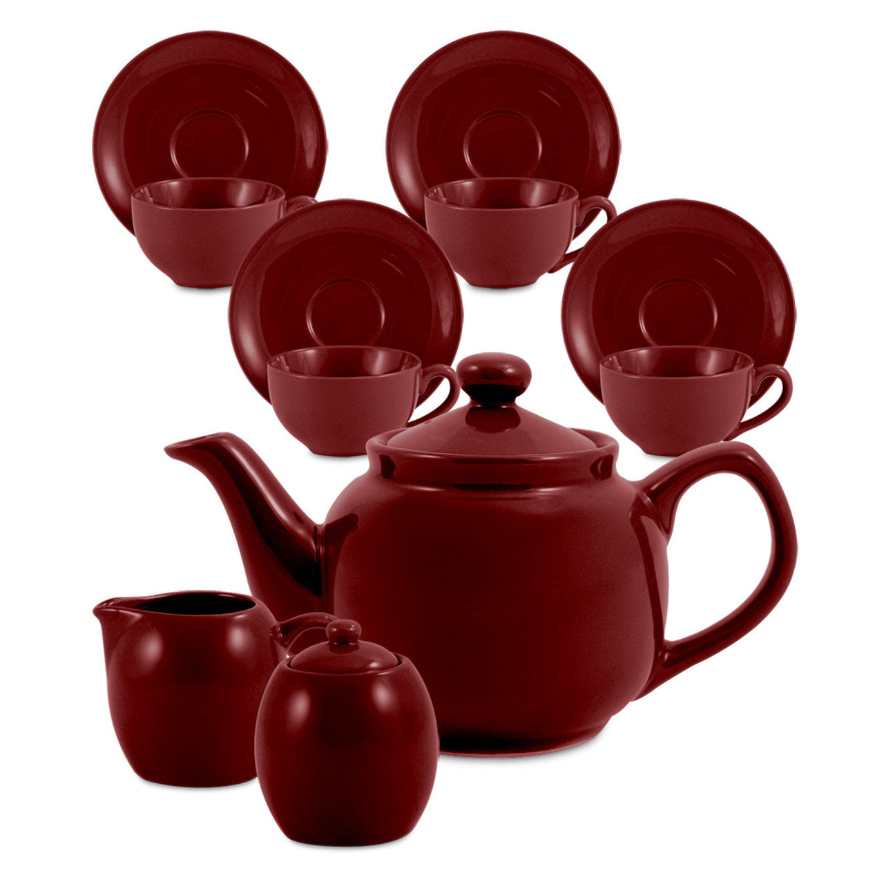 Amsterdam Tea Set - 6 Cup - Burgundy