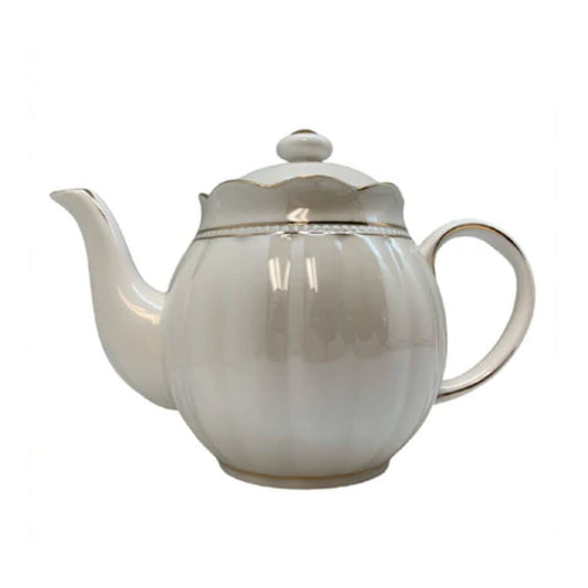 Luster Gold Teapot - White - 4 Cup