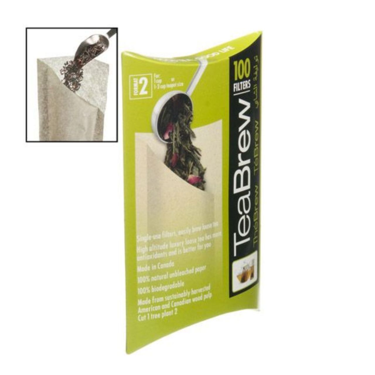 Tea Brew Biodegradable Paper Filter 2-3 Cup #2 - 100 Pack