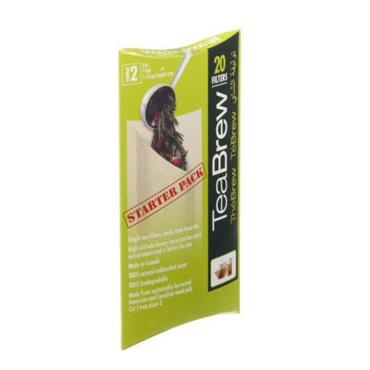 Tea Brew Biodegradable Paper Filter 2-3 Cup #2 - 20 Pack Starter Kit