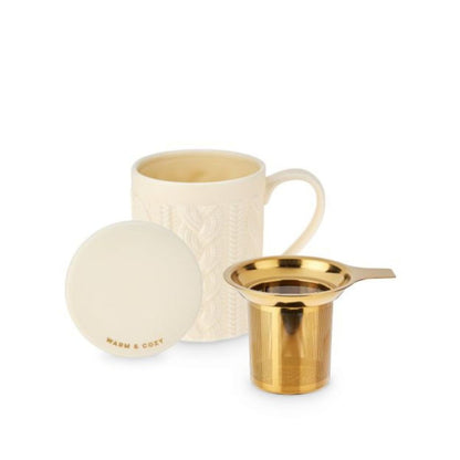 Annette Knit Ceramic Tea Mug Infuser - 12oz - Image 1