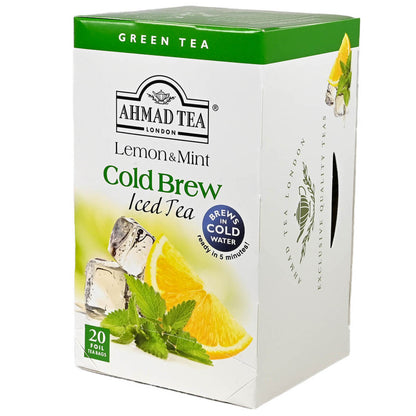 Ahmad Tea Lemon & Mint Cold Brew Iced Green Tea - Teabags -20 count - Image 1