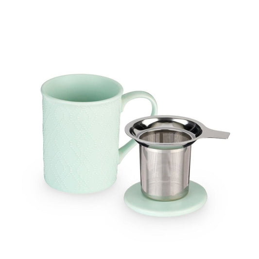 Annette Souk Ceramic Tea Mug Infuser - Mint - 12oz - Image 1