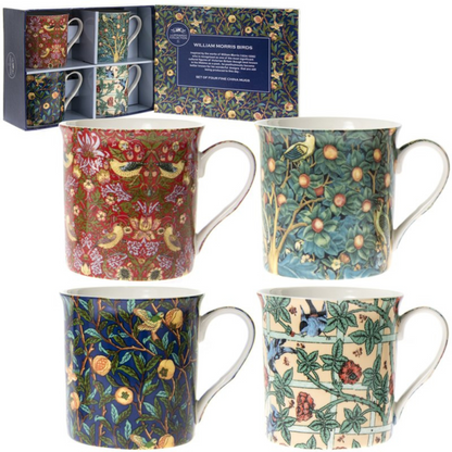 William Morris 'Birds' Mugs Set of 4