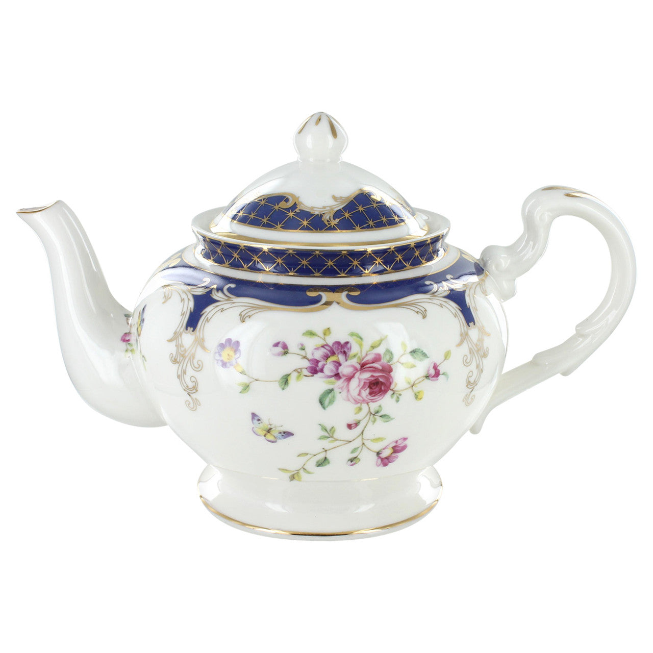 Navy Rose Porcelain - 5 Cup Teapot
