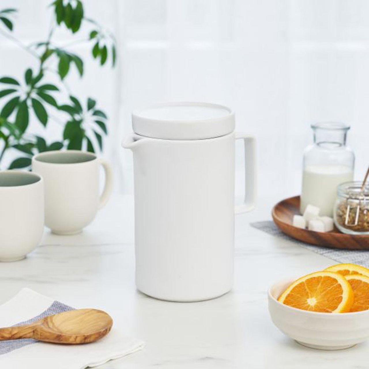 Pinky Up Jona 5 Cup Infuser Teapot - Matte White Finish