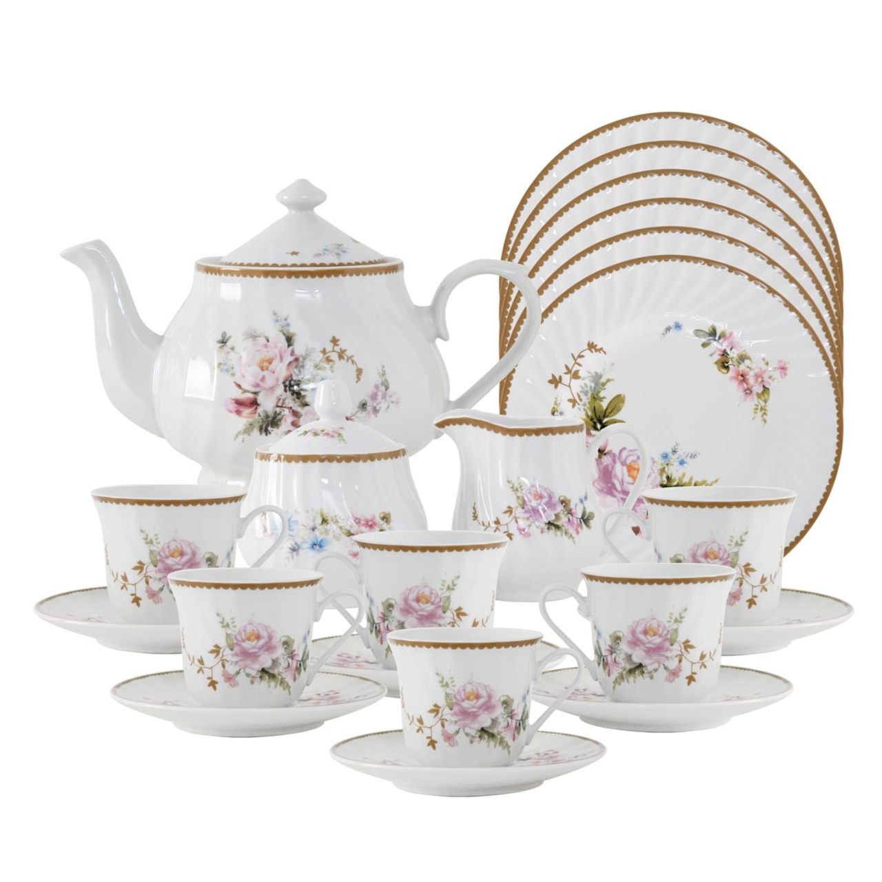 Timeless Rose Porcelain Tea Set