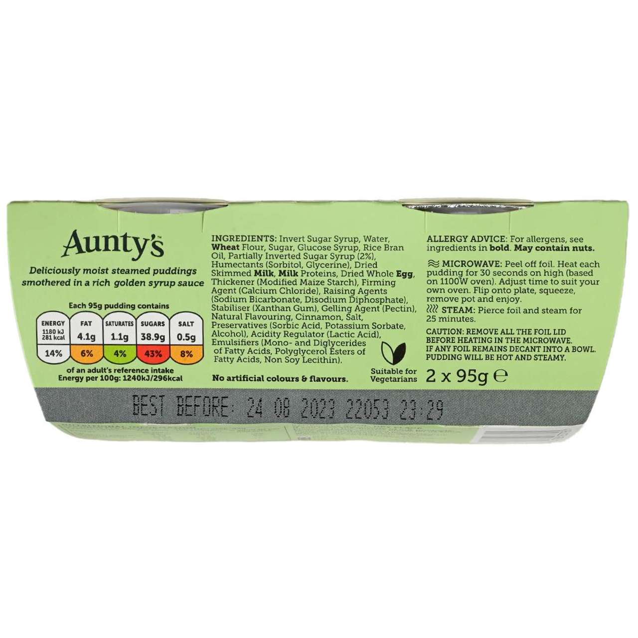 Auntys Golden Syrup Pudding - 2 pack (190g) - Image 3