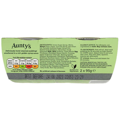 Auntys Golden Syrup Pudding - 2 pack (190g) - Image 3