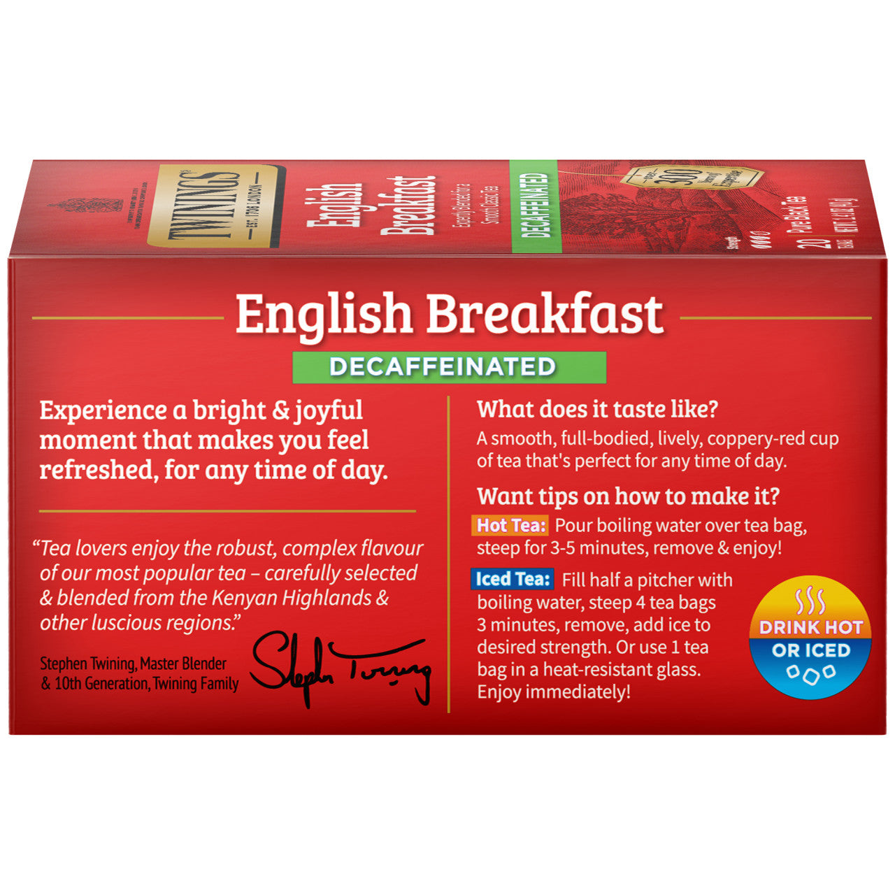 Twinings English Breakfast Decaffeinated Tea - 20 count