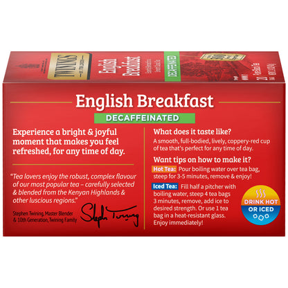 Twinings English Breakfast Decaffeinated Tea - 20 count