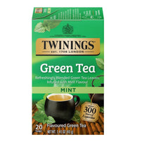 Box of Twinings Mint Green Tea on a white background