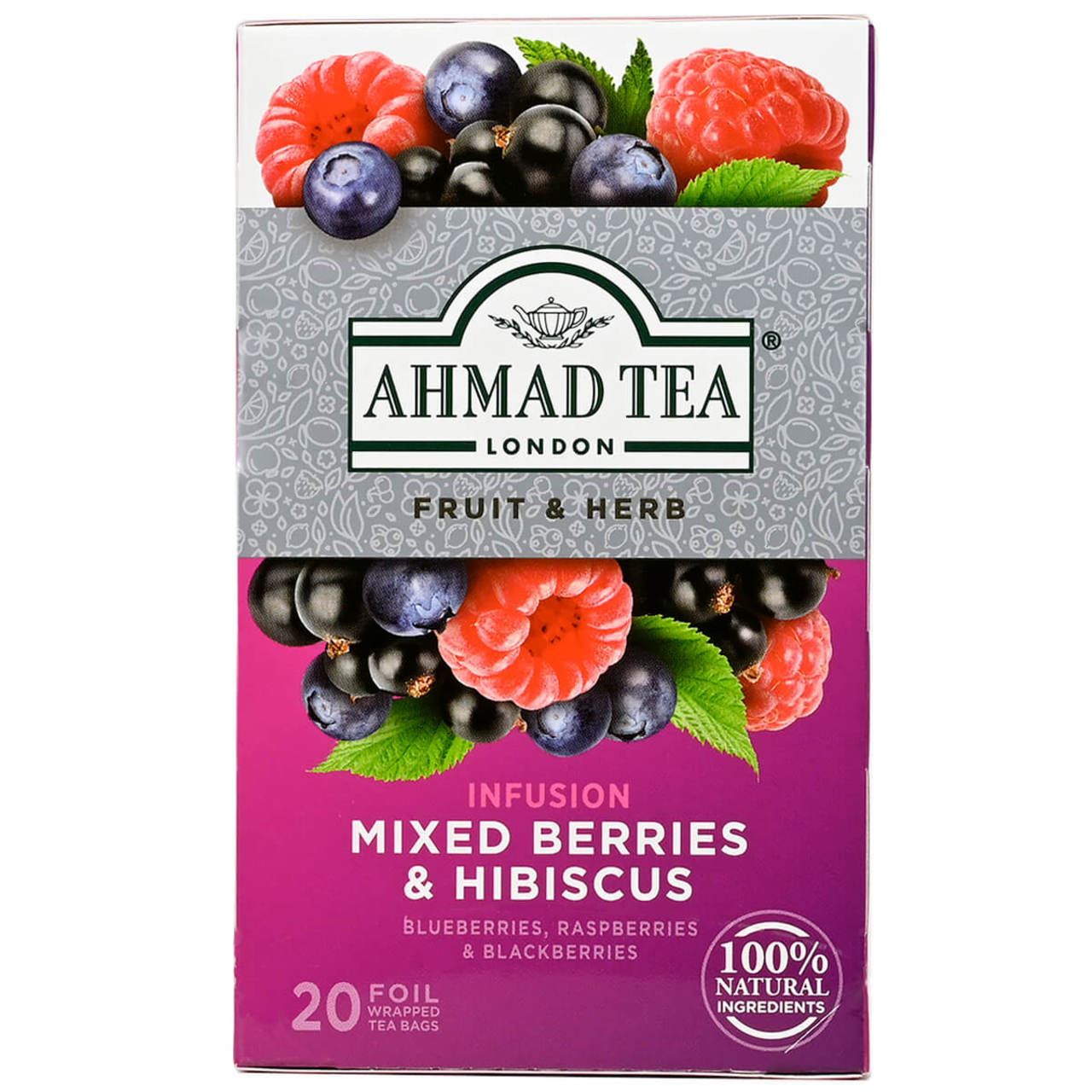 Ahmad Tea Mixed Berries & Hibiscus Infusion - Teabags -20 count