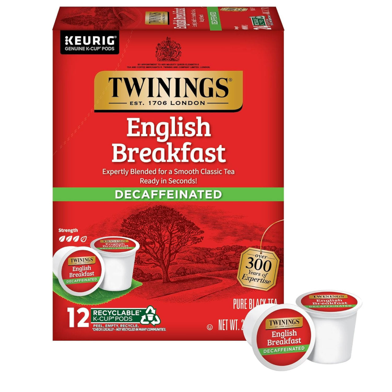 Twinings English Breakfast Decaf K-Cups - 12 count