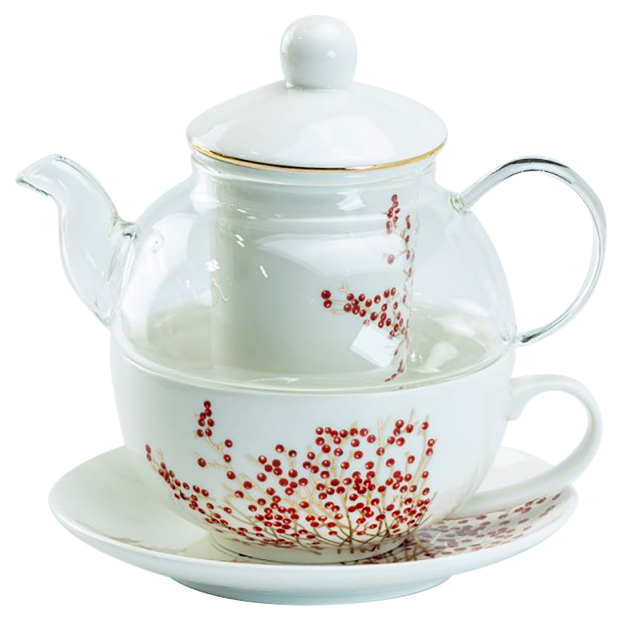 Red Berry 5 Piece Set Tea for One