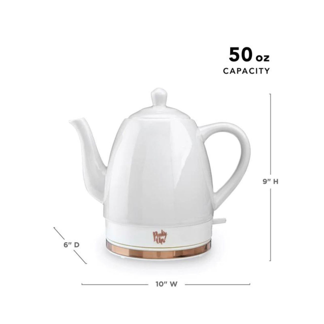 Noelle Grey Ceramic Electric Tea Kettle - 1.5L