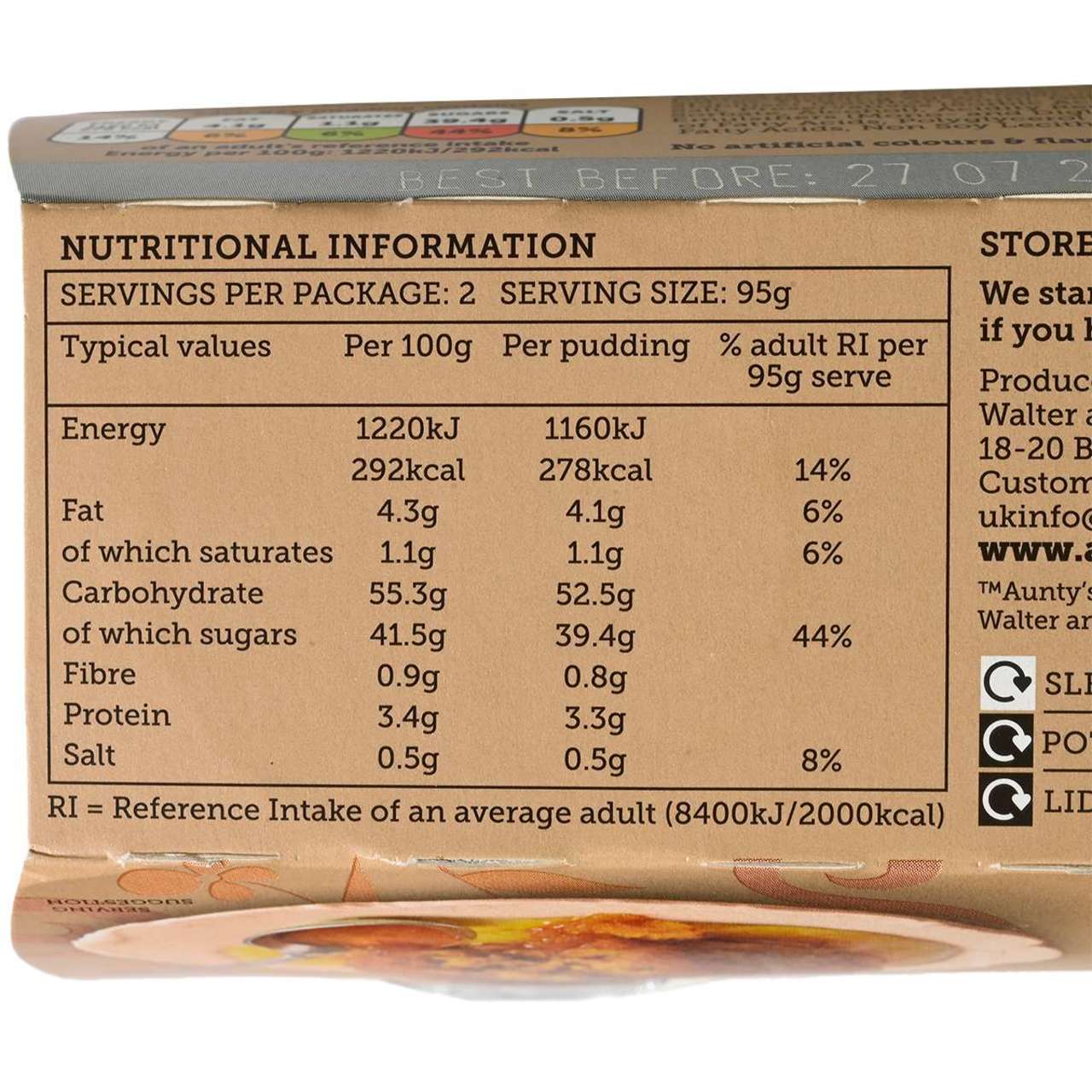 Auntys Ginger Syrup Pudding - 2 pack (190g) - Image 4