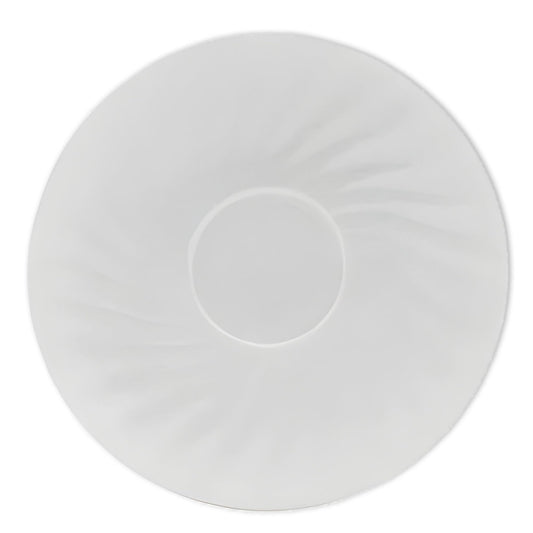 White porcelain saucer on a white background