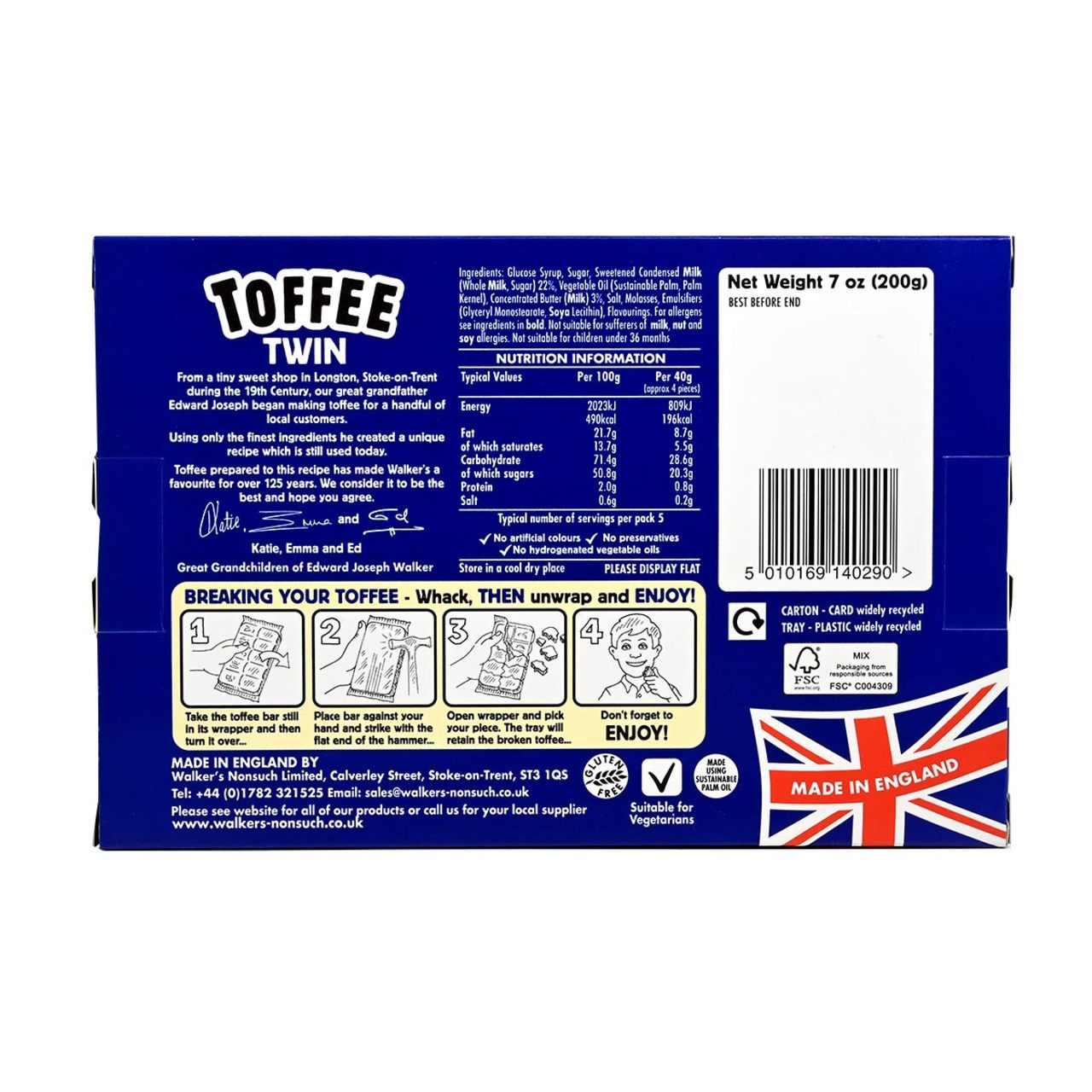 Walkers Twin  Hammer Pack - Original Toffee - 7oz (200g)