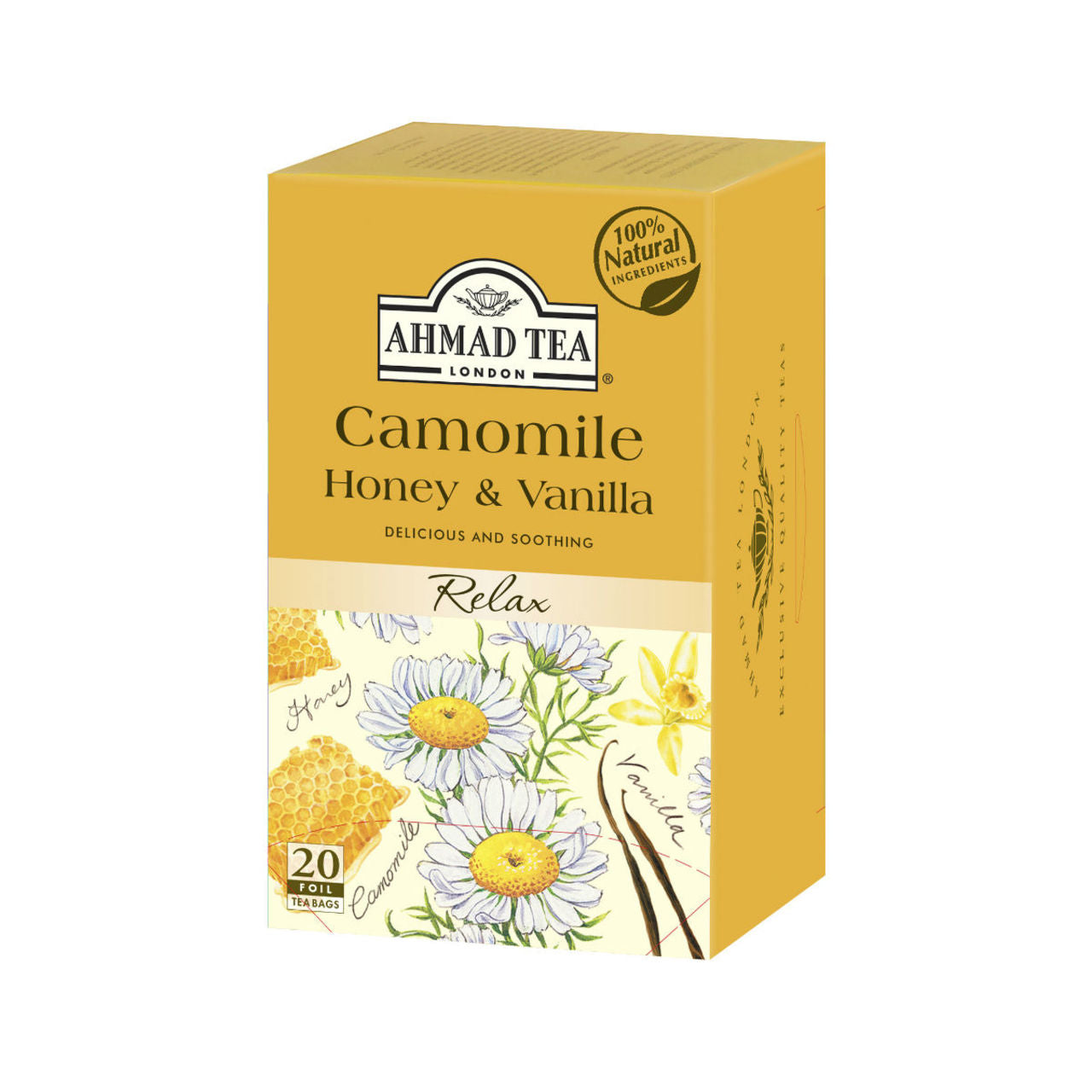Ahmad Tea Camomile, Honey & Vanilla Infusion - Teabags -20ct