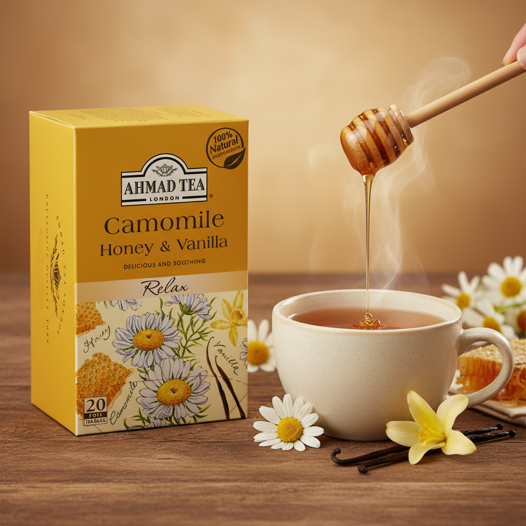 Ahmad Tea Camomile, Honey & Vanilla Infusion - Teabags -20ct