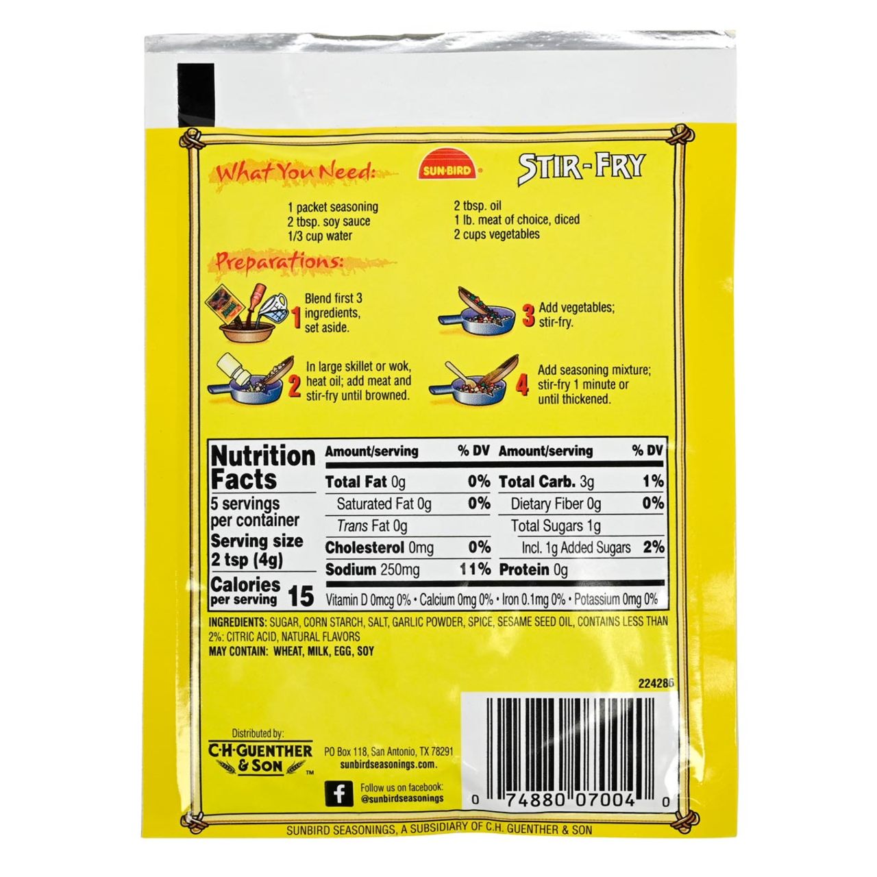 Sunbird Stir Fry Seasoning Mix - 0.74oz (21g)