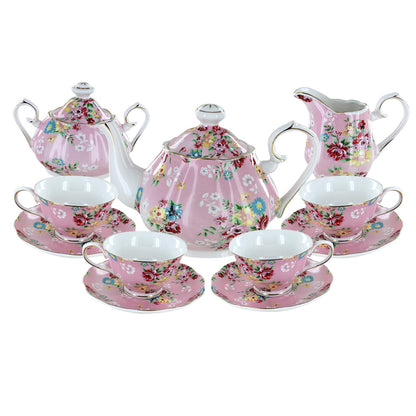 Shabby Rose Pink Porcelain Tea Set - Image 1