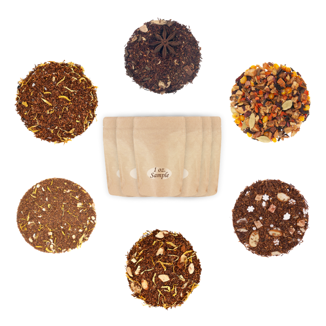 Autumn Delights Naturally Caffeine-Free Tea Sampler - 1oz pouches of 6 Loose Leaf Teas