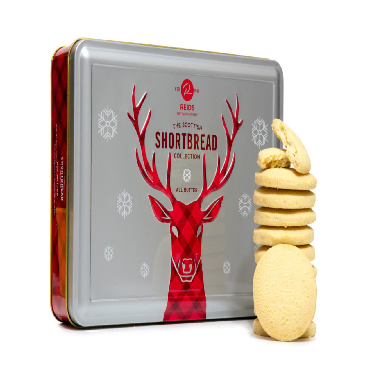 Reids Of Caithness Reindeer Gift Tin - All Butter Shortbread - 10.6oz (300g)