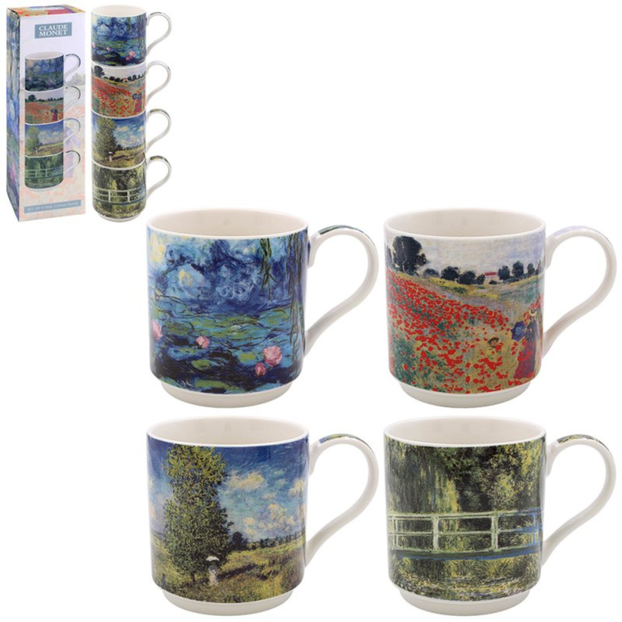 Claude Monet Stacking Mugs Set of 4