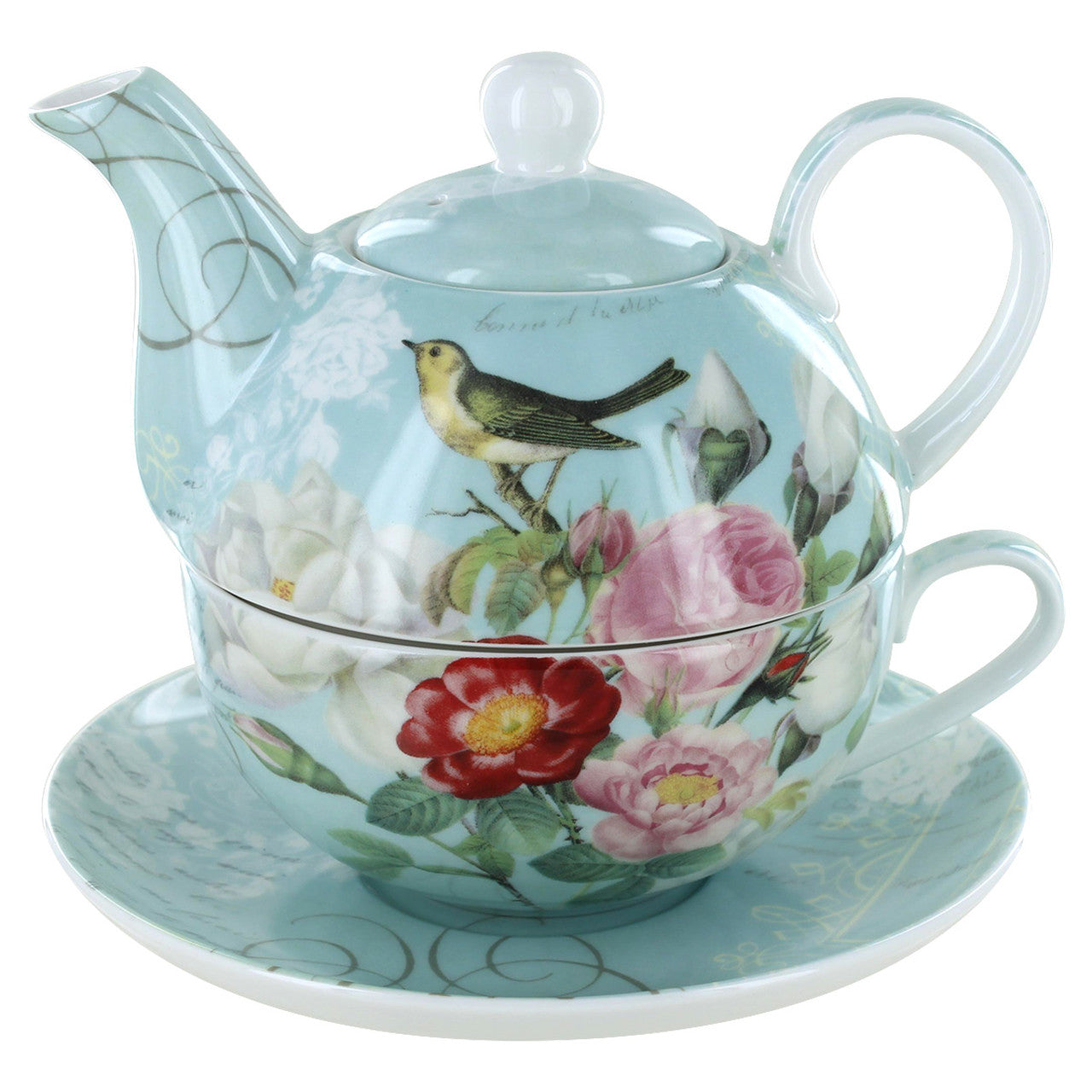 Botanical Blue Garden Porcelain - Tea for One Set - Image 1