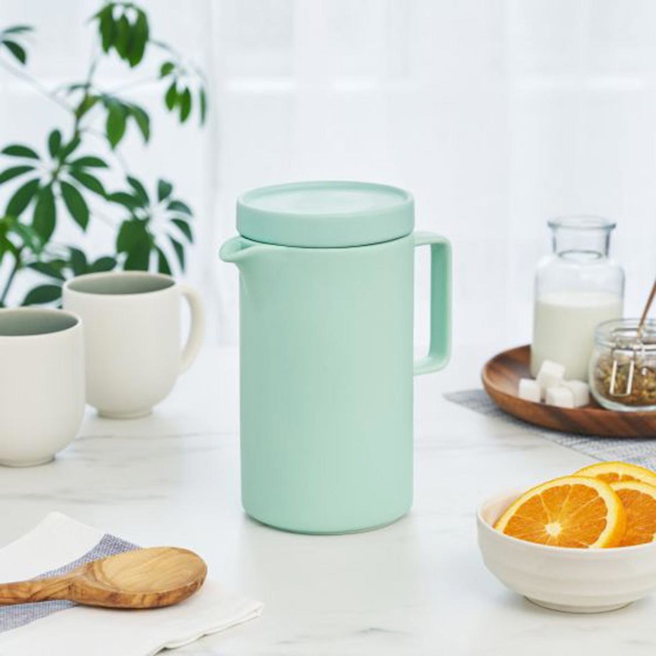 Pinky Up Jona 5 Cup Infuser Teapot - Matte Mint Finish - Image 5
