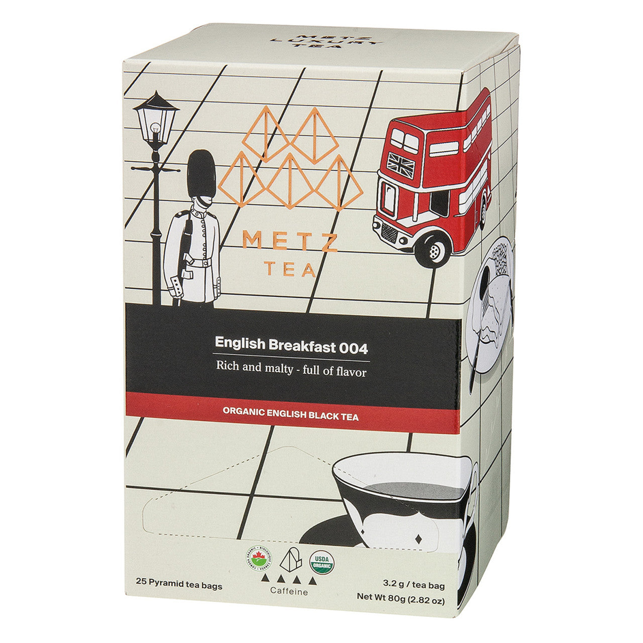 Metz Organic English Breakfast Tea - 25 count