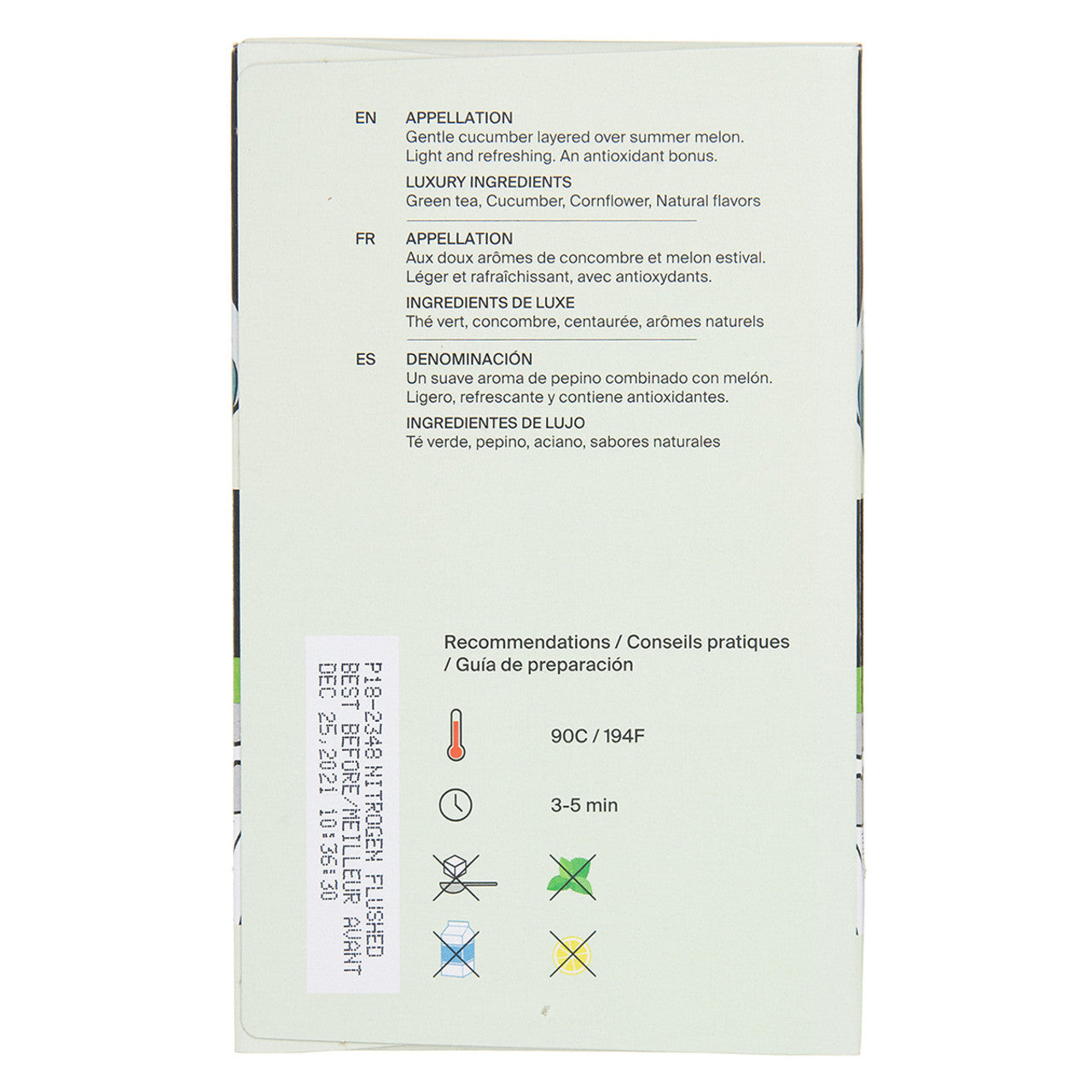Metz Cucumber Melon Tea - 25 count