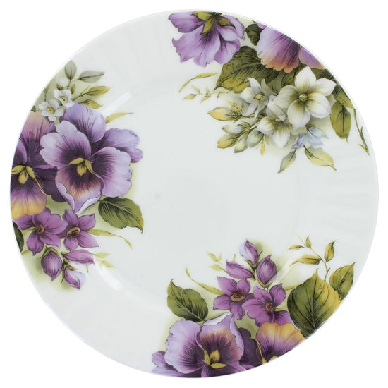 Purple Pansy Bone China - 7.5in Dessert Plates - Set of 4 - Image 2