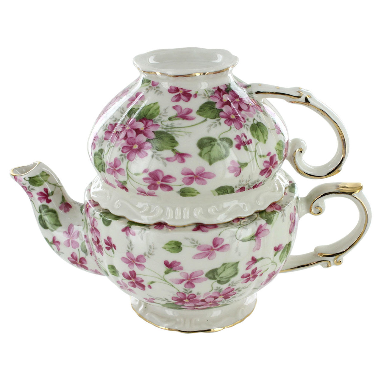 Pink Violet Porcelain - Tea for One