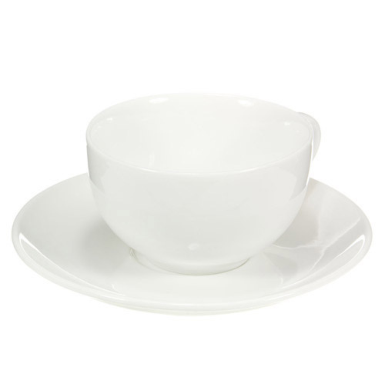 Single White Porcelain Cup and Saucer - Raffles - Image 1