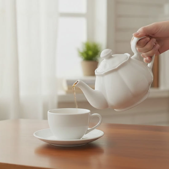 White Porcelain Teapot - 2 Cup - Diana