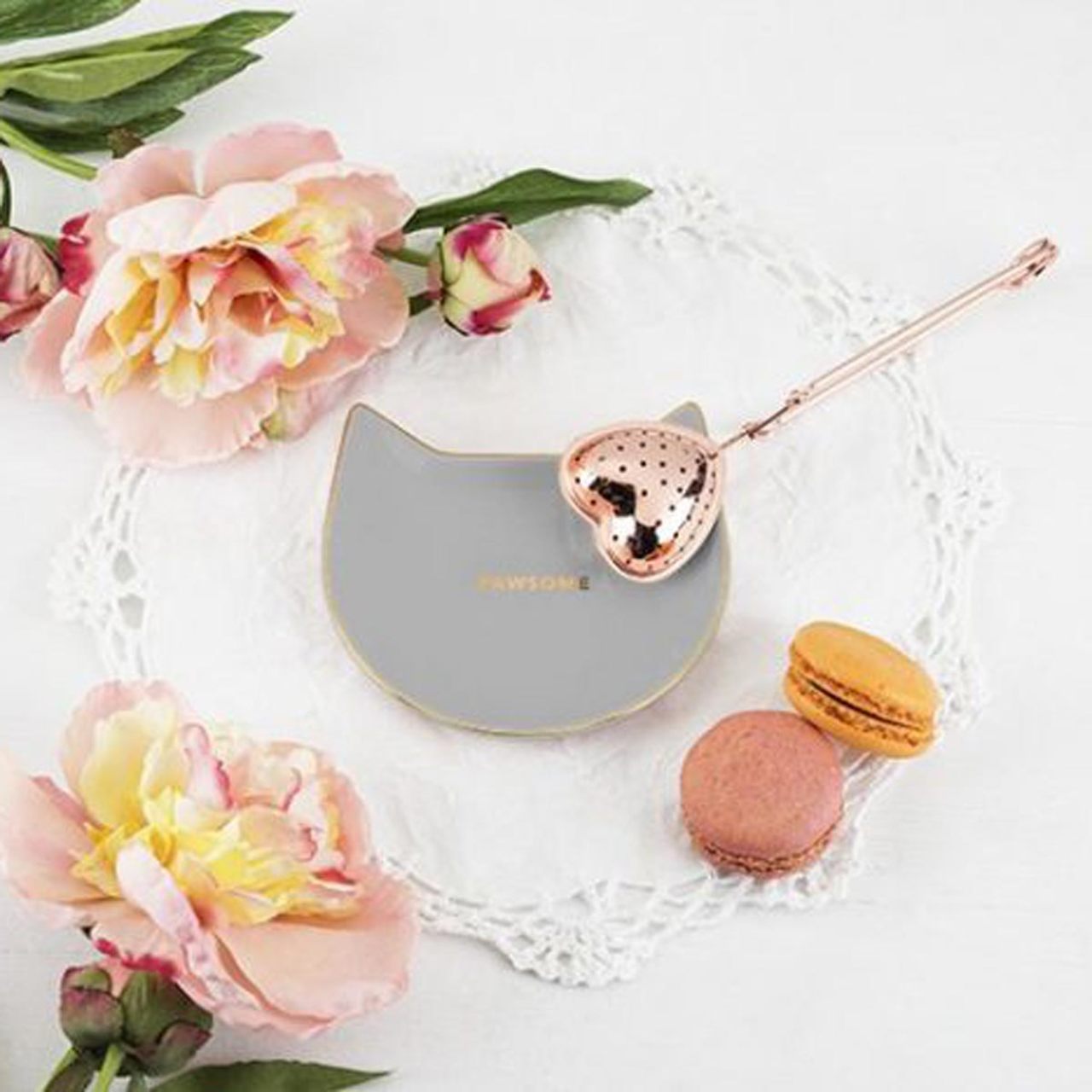 Pawsome Gray Ceramic Tea Bag Caddy