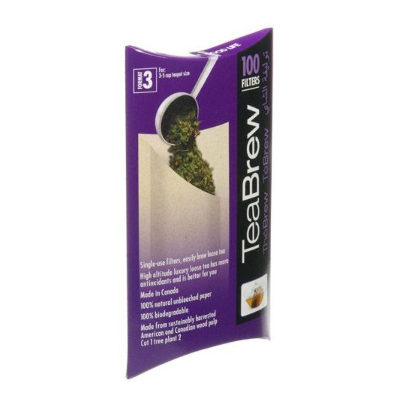 TeaBrew tea filter package on a white background